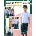 thumbnail image 5 of Oudiya Boys Pajama Pants 3 Pack Sleep Pants Soft Elastic Waist Kids Pajama Bottoms Plaid Lounge Pants with 2 Pockets, 5 of 6