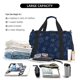 thumbnail image 5 of Fotbe Snowflake Dark Blue Bolsa de Viaje con Estampado, Bolsa de Fin de Semana para Mujer con Compartimento para Zapatos, Bolsa de Gimnasio con Bolsillo Húmedo, 5 of 7