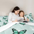 thumbnail image 5 of Manfei Romantic Green Butterfly Queen Comforter Set, Retro Flower Floral Bedding Comforter Set, Teen Kid Child Adult Bedding Set, Microfiber Bedroom Decor, 3 Pieces, 5 of 8