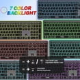 thumbnail image 5 of JOMAA Full Size USB Wireless Keyboard Backlit Led Light Rechargeable Bluetooth keyboard for Desktop Laptop Tablet Windows, 5 of 8
