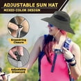 thumbnail image 4 of Sombrero para el sol para mujer con malla plegable, sombrero de pescador de ala ancha impermeable, caminata de pesca en la playa de verano, 4 of 5