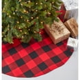 thumbnail image 2 of Saro Lifestyle Buffalo Plaid Design Decorative Cotton Christmas Tree Skirt Red 72", 2 of 5