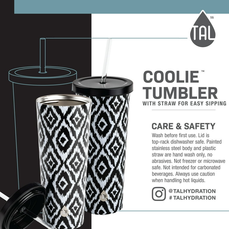 Tal Stainless Steel Coolie Tumbler - Black & White - 24 fl oz