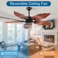 thumbnail image 5 of Pedestal Fan, 52 Inch Tropical Ceiling Fan (No Light), Palm Leaf Indoor/Outdoor Ceiling Fan for Patio & Living Room, Reversible Fan, Black Bronze, Black + Dark Walnut Tower Fan,Wood+Metal Desk Fan, 5 of 6