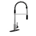 thumbnail image 5 of Westbrass KS18A-2062 21" Commercial Style Kitchen Faucet with Dual Function Open Coil Pull Down Sprayer and 1-Lever Handle, Stainless Steel/Matte Black, 5 of 15