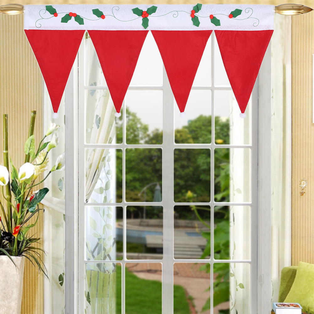 Festnight Cute Christmas Window Drape Panel Decorative Xmas Door Window