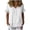 White, variant on Womens V Neck Blouses Short Sleeve Button Front Ruffle Sleeve Loose Fit Shirts Summer Casual Tunic Tops
