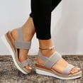 thumbnail image 6 of IUJSOY Espadrilles for Women Platform Sandals Elastic Wedges Heels Casual Open Toe Beach Shoes, 6 of 9