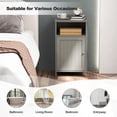 thumbnail image 5 of LDAILY Bathroom Cabinet, Freestanding Small Cabinet with Door, 3-Position Adjustable and Removable Shelf, Anti-Tipping Device, Wooden Floor Organizer for Bathroom, Kitchen, Office (Gray), 5 of 9