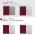 thumbnail image 5 of IBENZER Compatible with 2025 2024 MacBook Pro 13 Inch Case M2 M1 A2338 A2289 A2251 A2159 A1989 A1706 A1708 (2025-2021), HardShell Case & Keyboard Cover & Screen Film, Wine Red, WR, 5 of 5