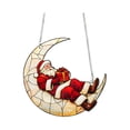 thumbnail image 1 of Papá Noel En La Luna Decoraciones Navideñas Para Ventanas Navidad Bonita Colgante Para Ventana Interior Colgante De Vidriera De Invierno, 1 of 7