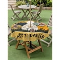 thumbnail image 3 of Easter Eggs Outdoor Tablecloth - 54 Inch Round Dining Table Cover, Rabbit Spring Botanical Wildflowers Bunny Orange Waterproof Outdoor Table Cloth with Umbrella Hole & Zipper for Picnic/Patio/Party, 3 of 7