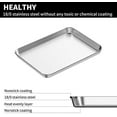 thumbnail image 2 of Baking Sheets 2 Pieces,  Stainless Steel Baking Pan Tray Cookie Sheet, Rectangle Size 9 X 7 X 1 inch, Healthy & Non Toxic, Rust Free & Mirror Finish, Easy Clean & Dishwasher Safe, 2 of 7