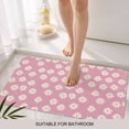 thumbnail image 6 of White Pink Daisy Doormat Outdoor Entrance 16"x24", Spring Summer Floral Farmhouse Absorb Moisture Dirt Door Mats, Non-Slip Rubber Backing Floor Mats Indoor, Low-Profile Front Door Rugs, 6 of 9