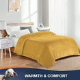thumbnail image 4 of Walensee Ultra Soft Microplush Fleece Throw Blanket, 108" x 90", Honey Gold, Machine Washable, 4 of 8