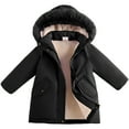 thumbnail image 2 of newwalpole Girls' Winter Warm Coat Fleece Lined Long Jacket with Furry Hood Black for Size 11-12 Years, 2 of 6