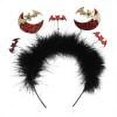 thumbnail image 1 of Diadema de murciélago de lentejuelas de Halloween Diadema de cosplay esponjosa para disfraz de fiesta (negro), 1 of 3