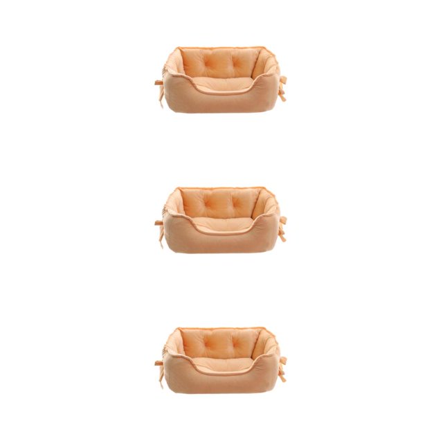 fastboy Dog Kennel Raised Rim For Optimal Head And Neck Support Washable Dog Bed khaki S 3Set