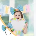 thumbnail image 2 of Deeceymbur Easter Headband with Glitter Bow Bunny Ears for Party Dress Up, 2 of 6