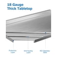 thumbnail image 4 of Table de Travail en Acier Inoxydable 60 Pouces x 30 Pouces avec sous-Étagère, [Certifiée NSF][Résistante] Table de Préparation de Cuisine Commerciale pour Maison, Restaurant, Hôtel, Argent, 4 of 8