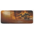 thumbnail image 1 of Fantasy Kitchen Mat, Sinister Dark Fiction with Heraldic Emblem on the Background Gothic Art, Plush Decorative Kitchen Mat with Non Slip Backing, 47" X 19", Orange Black, by Ambesonne, 1 of 1