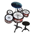 thumbnail image 2 of Juego de batería para niños pequeños Juego de batería educativa Juguete sensorial Juguetes de percusión Juguete de tambor de simulación para niños Tambor y Taburete L CUTICAT Tambor de simulación, 2 of 8