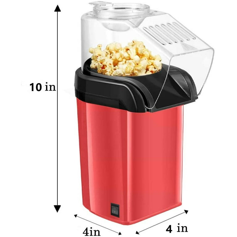 ZOETOUCH Popcorn Popper Machine 1200W Electric Hot Air Popcorn Maker with  Measuring Cup & Butter Melting Tray, High Popping Rate, 2 Min Fast Making