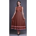 thumbnail image 2 of Bimba Brick Red2 Damask Indian Long Kurti For Women Party Wear Printed Sleeveless Anarkali Kurti Dress Medium, 2 of 6