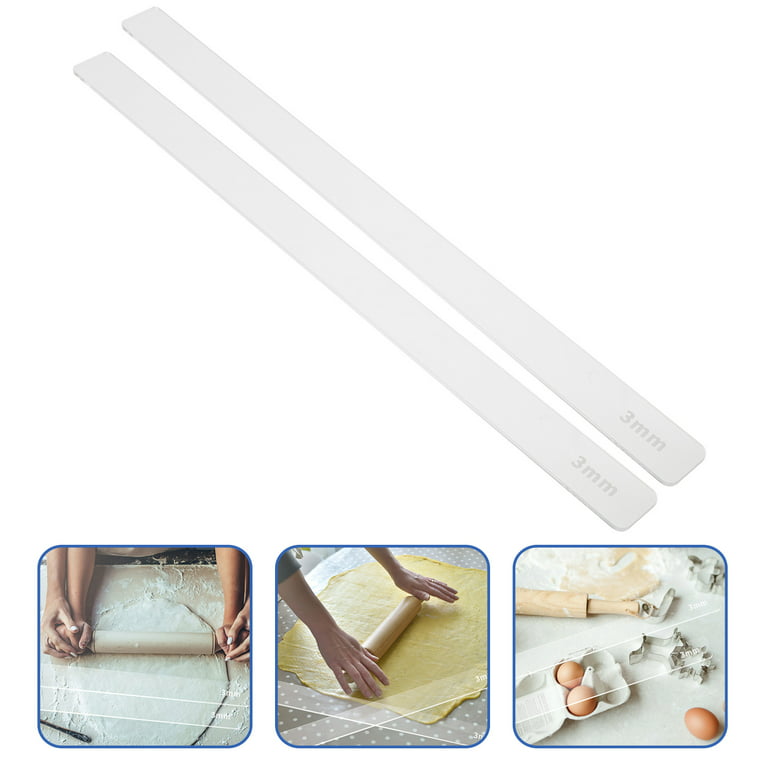2Pcs French Rolling Pin Sticks Acrylic Baking Ruler Acrylic Flat Ruler for  Dough Thickness 