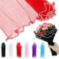 thumbnail image 3 of 6 piezas de hilo de malla arrugado para envolver flores, para ramos, elegante material de embalaje de flores, hilo de embalaje para bodas, fiestas y decoraciones de regalos, 4 yardas, 3 of 8