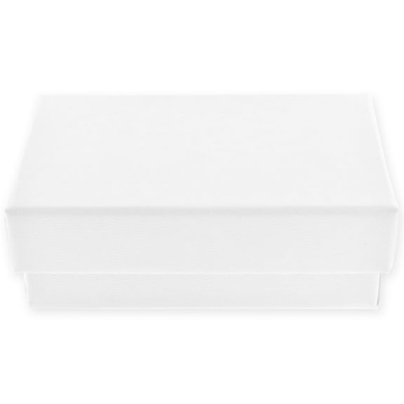 PinMart 10 Pack Swirled Cotton Medium Jewelry Gift Box, White, 10 Count