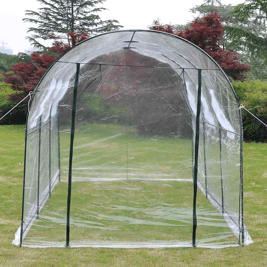 vidaXL Greenhouse Transparent PVC, Powder-Coated Steel Large Portable 177.1" x 74.8" x 78.7"
