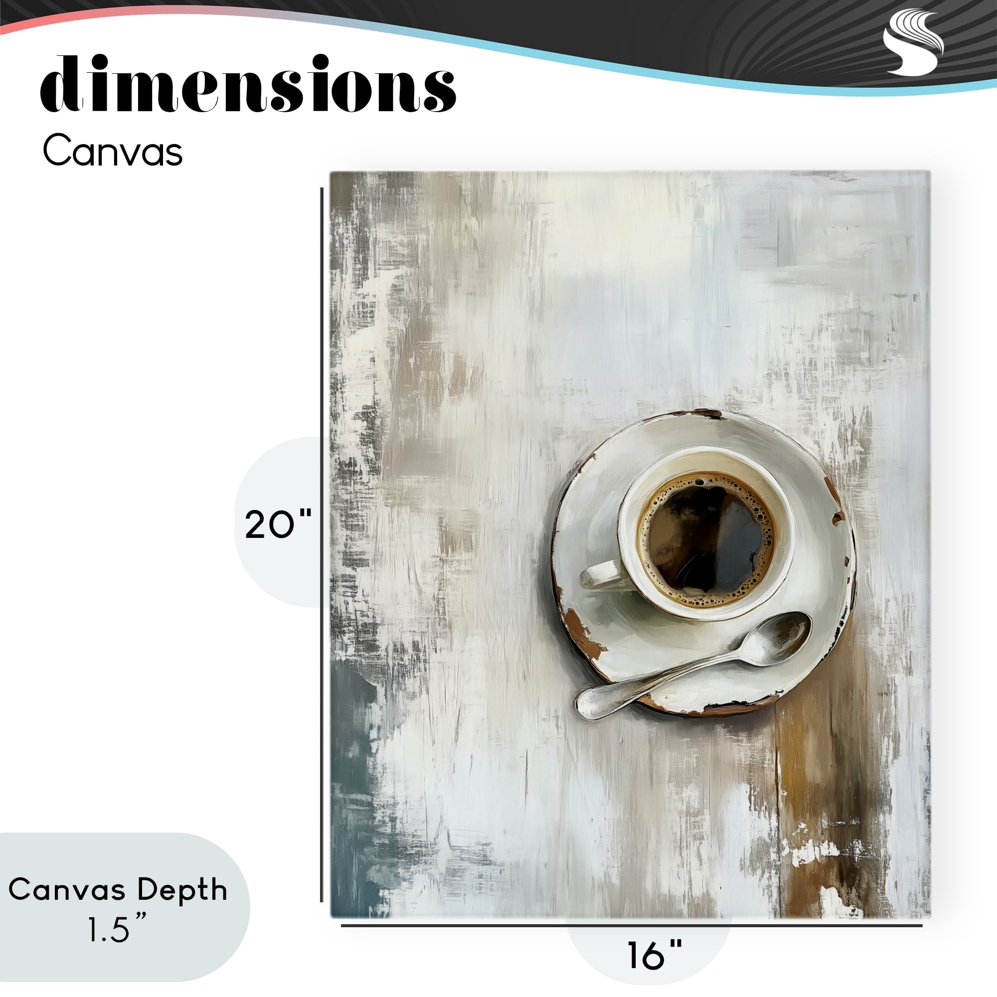 Stupell Industries Neutral & Rustic Cup of Coffee Canvas Wall Art, design by LSR Design Studio