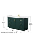 thumbnail image 5 of Wyndham Collection Miranda 60" Marble&Wood Single Bathroom Vanity in Green/Gold, 5 of 6