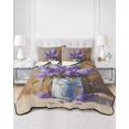 thumbnail image 3 of Lavender King Size Down Alternative Comforter, Lightweight Comforter Quilt Bedding Set with Pillow Shams Spring Floral Purple Watercolor Vintage All Seasons Bed Comforter Duvet Insert 96"x106", 3 of 7