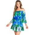 thumbnail image 4 of Flying Tomato Women's Off Shoulder Tropical Summer Romper (Blue, Small), 4 of 4