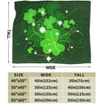 thumbnail image 4 of St. Patrick''s Day Four Leaf Clover Throw Blanket Warm Cozy Lightweight Blankets Lucky Green Day Gift Flannel Blanket for Sofa Couch Bed Office Holiday Decorative 60"X50", 4 of 6