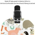 thumbnail image 4 of Square 2Pack PU Leather Kids Wild Animals Alphabets Cruise Luggage Tag with Privacy Cover and Name ID Tag for Travel Handbags Backpacks Luggage Tags, 4 of 6