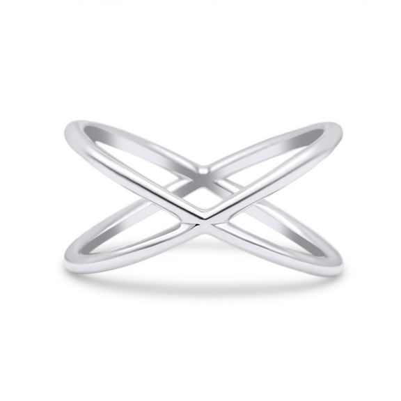 Infinity Plain X Crisscross Ring Band Solid 925 Sterling Silver Size 4