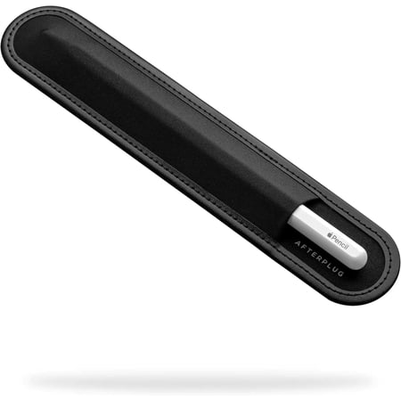 Afterplug Stylus Holder for Apple Pencil 1st & 2nd, USB-C, Pro, and Slim Stylus – Rip-Resistant Elastic Sleeve, Microfiber Base, and 3M Adhesive for Attaching to iPad & Tablet Cases, Black