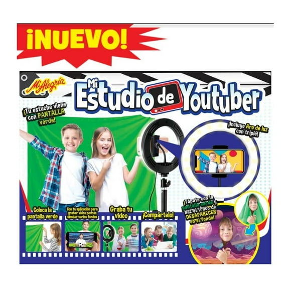 Mi Estudio de Youtuber Mi Alegría con Aro de Luz y Tripié
