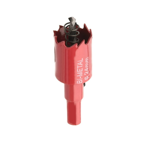 Utoolmart Bi-Metal Hole Saw, 24mm Professional High Speed Steel Drill Bits Cutter, 25mm Opening Depth with 10mm Dia Triangular Handle, for Cutting Board Metal, Plastic, Fiberboard, Wood