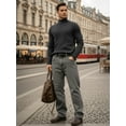 thumbnail image 5 of OALUXE Turtleneck Ribbed Long Sleeve Shirts for Mens Undershirts Knit Thermal Fitted Basic Tops, 5 of 7