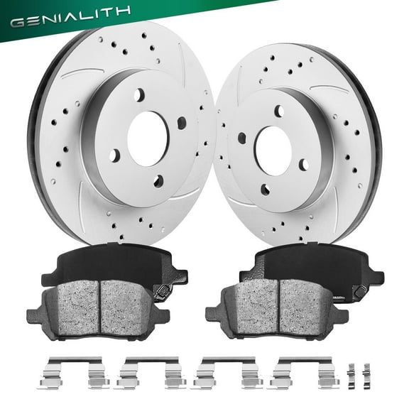 Genialith Front Brake Kit, Brake Rotors & Pads Kit for Chevrolet Cobalt 2005-2010 Pontiac G5 2007-2009 Pontiac Pursuit 2005-2006, 256mm (10.1in)