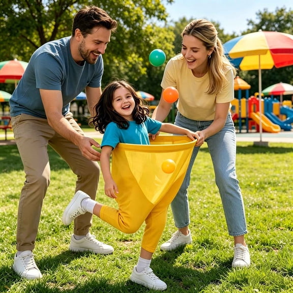 KOYPTL Granny Pants Yard Game Set - Giant Outdoor Party Game with 2Pcs Bouncy Balls, Fun Family Reunion Game & Adult Outdoor Yard Game for Groups