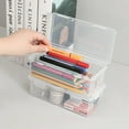 thumbnail image 4 of Herrnalise 2 Pack Large Capacity Clear Hard Pencil Case,Stackable Design Plastic Crayon Pencil Boxes with Double Snap-tight Lid,Clear Storage Box Office Supplies Storage Organizer, 4 of 7