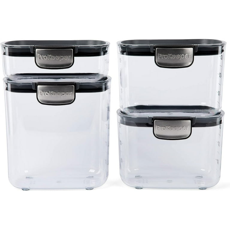 ProKeeper+ 9 Piece Clear Plastic Airtight Food Flour and Sugar Baker's  Kitchen Storage Organization Container Canister Set