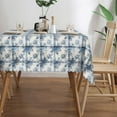 thumbnail image 6 of Rectangle Tablecloth with Wave Lace 60x84 Inch, Farmhouse Blue Gray Rustic Rectangular Table Cloths Durable Table Covers Fabric Table Cloth for Dining Table, Buffet Parties and Camping, 6 of 8