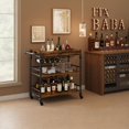 thumbnail image 5 of Yeshouse Bar Cart for The Home - 3-Tier Rolling Serving Carts with Wine Rack and Glass Holder - Mobile Kitchen Shelf, Microwave Drink Cart for Living Rooms, Dining Rooms, Kitchens, 5 of 8