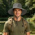 thumbnail image 4 of UPF 50+ Men's Sun Hat Wide Brim Bucket Hat UV Protection Hat for Mens Womens Beach Sai Gardening Golf Fishing Adjustable Fit, Chin Strap Gray Free Size, 4 of 6